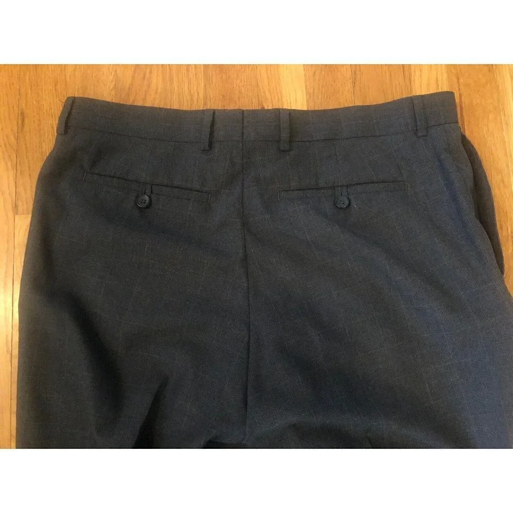 Banana Republic Mens Size 35x30 Blue Plaid Tailored Slim Fit Dress Pants